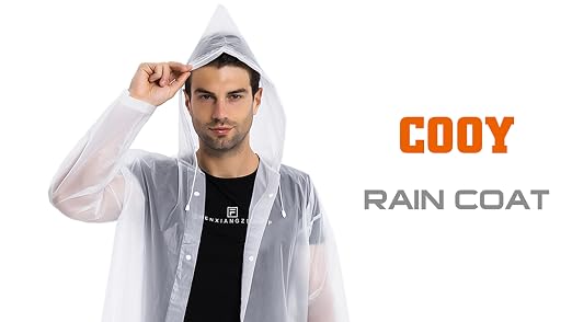 Amazon.com: COOY Rain Coats (2 Pack) - Reusable EVA Rain Ponchos